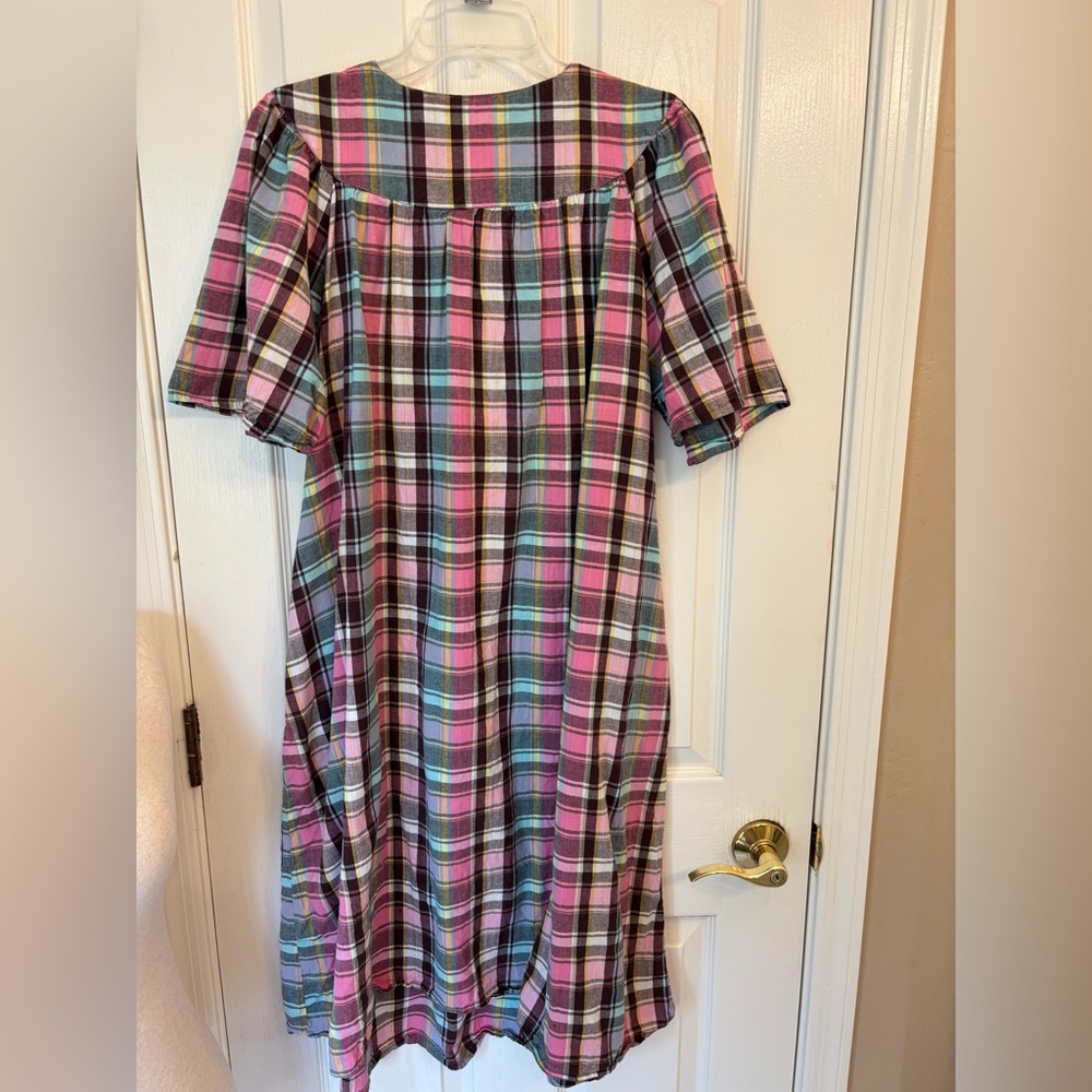 Vintage 100% Cotton Madrass Nightgown Housedress … - image 6